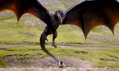 Scene from season 4 of Game of Thrones. The dragons are growing up.
CREDIT: HBO