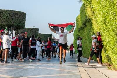 Sadique Ahamed ran 50 kilometres in Abu Dhabi on National Day to show his appreciation and loyalty to the UAE. Photo: Wam