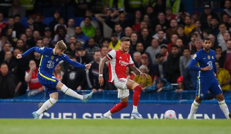 Timo Werner scores Chelsea's opening goal. Getty