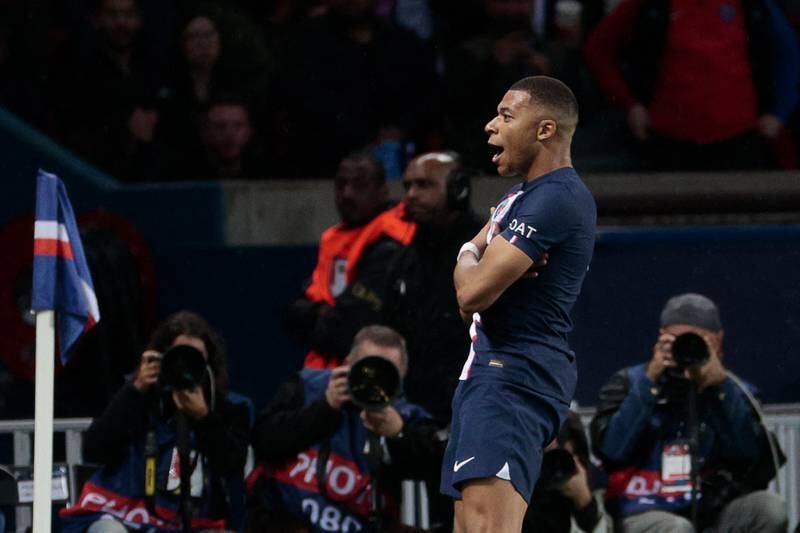 Kylian Mbappe – 9. The Frenchman scored his 15th goal of the season after some neat play with Neymar before he curled his shot into the top corner to double PSG’s lead. He doubled his own tally when he calmly brought down the ball before curling another beauty in front of the home fans. Kylian Mbappe
AFP