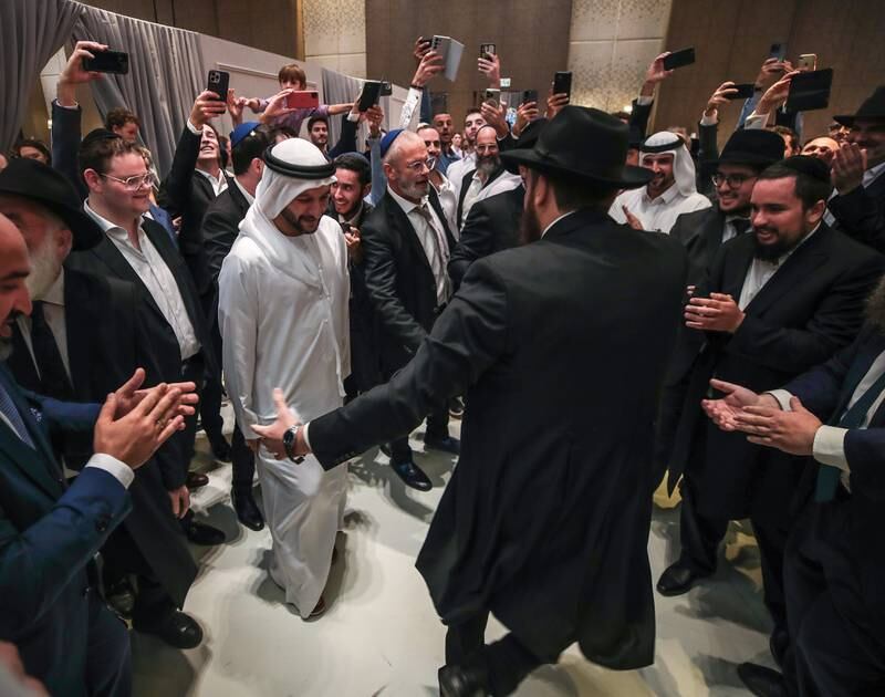 Celebrations at the wedding in Abu Dhabi. Victor Besa / The National