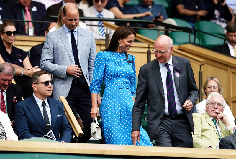 The Duke and Duchess of Cambridge in the royal box on day nine. Reuters