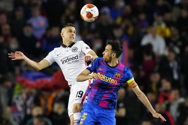 Sergio Busquets – 6. An uncomfortable night for Barca’s most experienced player and was nowhere as Kamada spun past him to shoot on 78. Offside when Barca thought they’d scored, but did score Barca’s first goal, a sweet strike in the 91st minute.
EPA