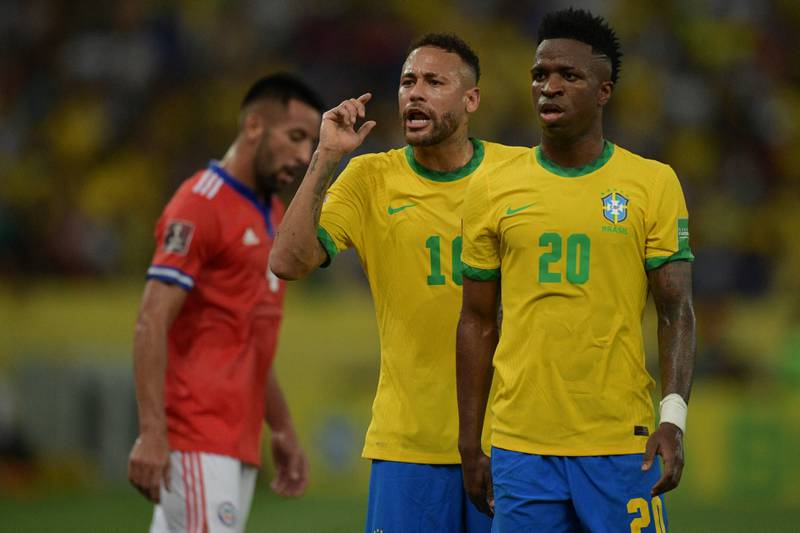 Brazil's Neymar and Vinicius Junior are part of an embarrassment of attacking riches for coach Tite AFP