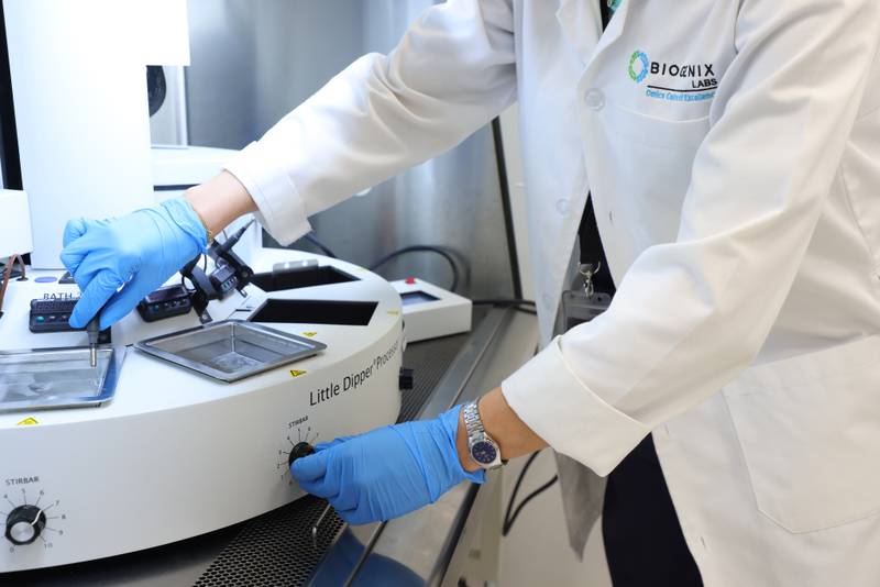Samples being prepared for genome sequencing, at Biogenix Labs, Omics Centre of Excellence, in Abu Dhabi. Courtesy: Mubadala Health

