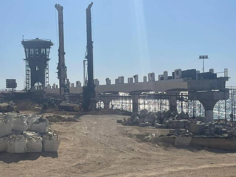 A construction site on the beachfront at Montazah in Alexandria, where plans for a bridge have angered the city's residents. Photo: Egypt's Council of Ministers
