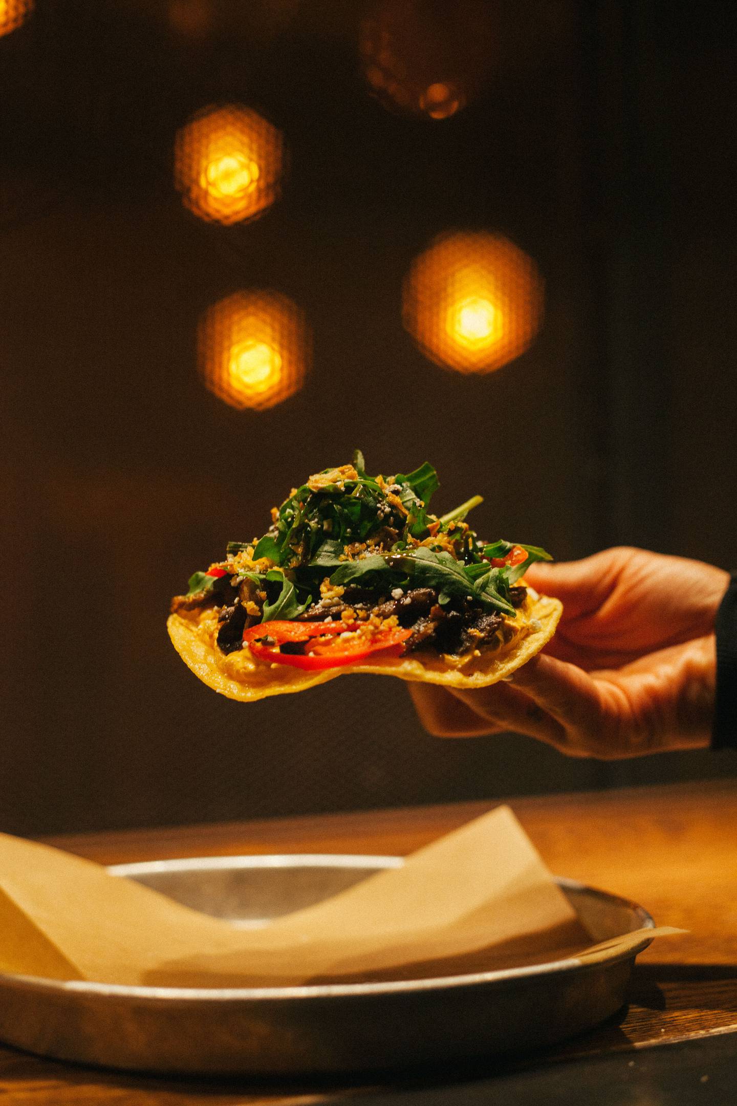 Tostada aux champignons.  Photo: La Carnita 