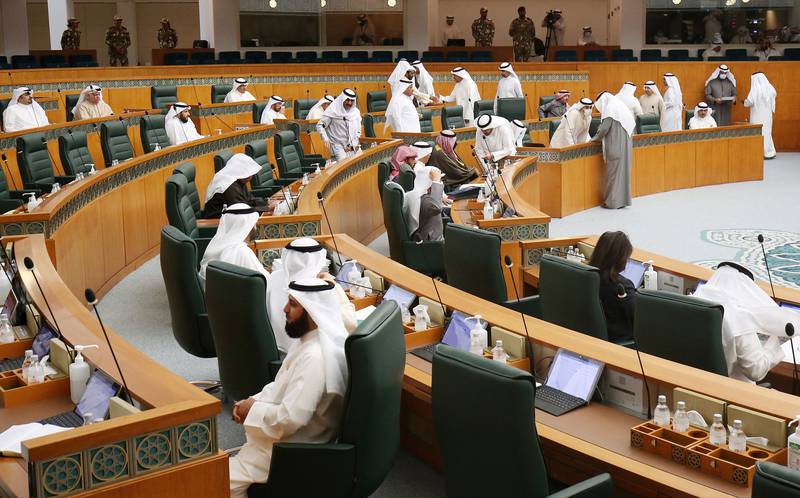Kuwait MPs attending a parliamentary session at the National Assembly in Kuwait City in March.  AFP
