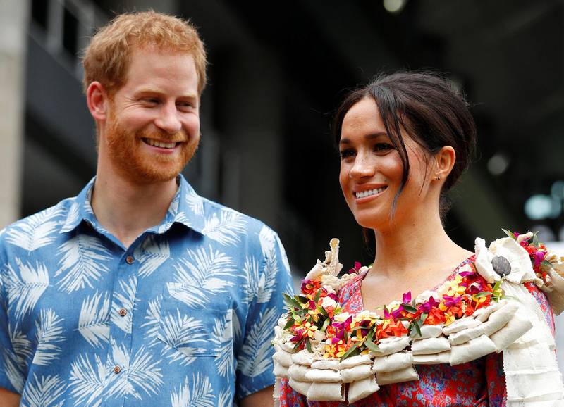 Earlier in Fiji, the royal couple visit the University of the South Pacific in Suva. Getty Images