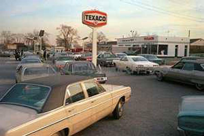 Motorists queue for fuel during the 1973-74 oil crisis
