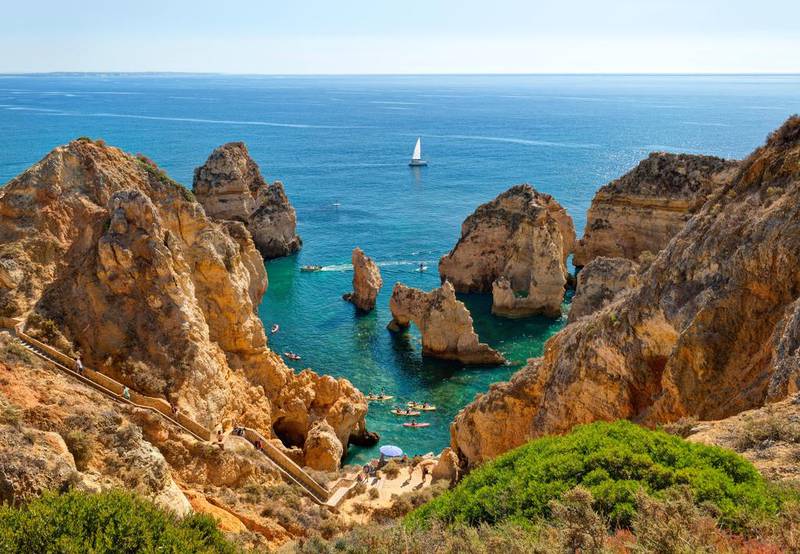The Ponta da Piedade is among many spectacular attractions in Lagos in south-western Portugal. Photolocation 3 / Alamy Stock Photo