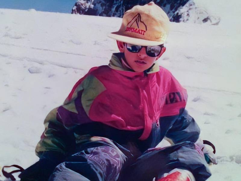 Sheikh Hamdan skiing as a child. 