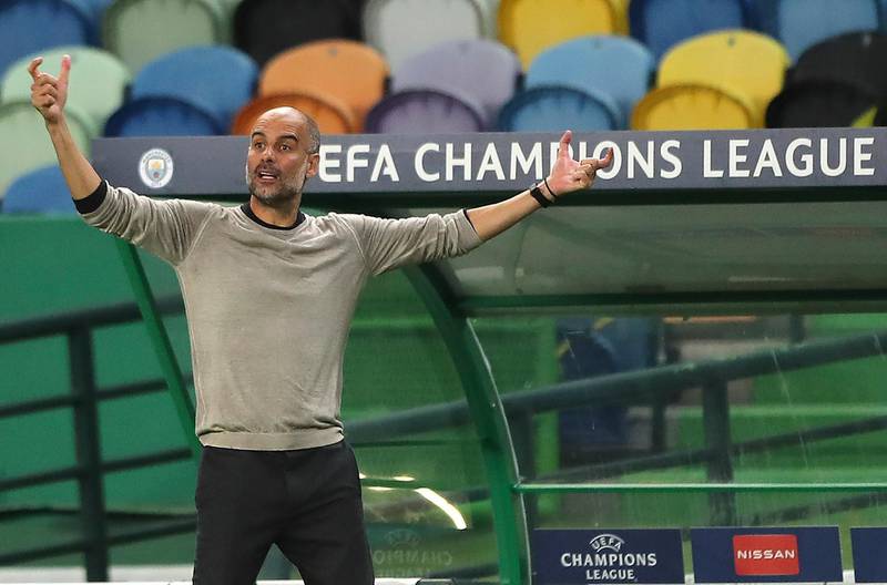 Manchester City's Pep Guardiola during the defeat. PA
