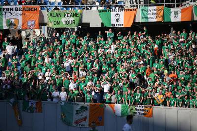 Irish fans at the Boris Paichadze Dinamo Arena in Tbilisi. Reuters