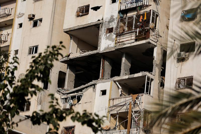 The building where Tayseer Al Jabari, a senior commander in Islamic Jihad, was killed during the air strikes. Reuters
