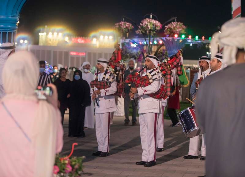 A band performs at the opening of the 2021 Sheikh Zayed Festival at Al Wathba. All photos by Ruel Pableo / The National