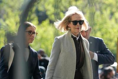 E Jean Carroll arrives at a courthouse in New York for a trial over her claim that former president Donald Trump sexually assaulted her in the mid-1990s. AP