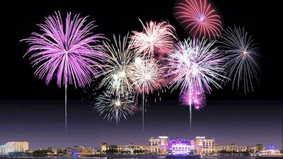 NYE fireworks at Shangri-La Abu Dhabi. 