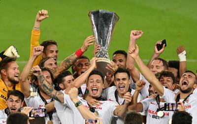 Sevilla players celebrate. Reuters