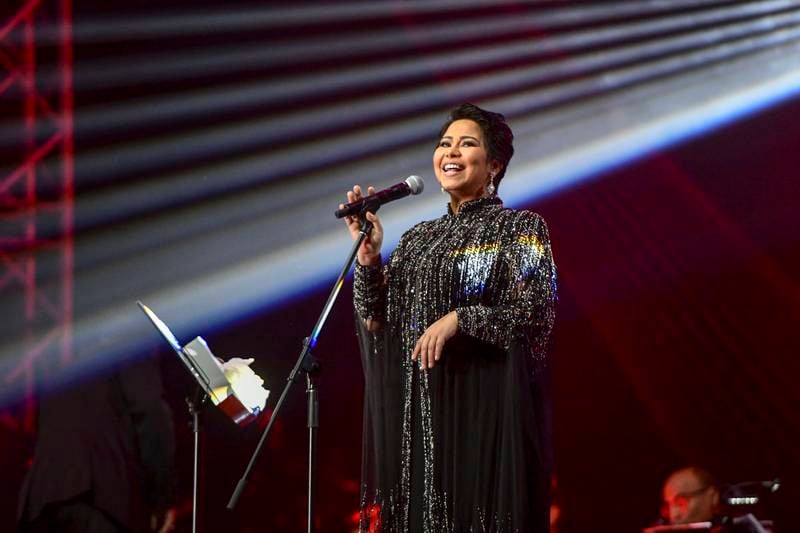 Sherine Abdelwahab, Egyptian singer performs at the Eid concert held in Etihad Arena, Yas Island. Khushnum Bhandari / The National