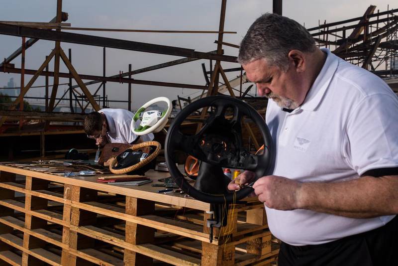 Ahead of the 45th National Day, two of Bentley Motors’ most experienced craftsmen used their time on a recent trip to the UAE to learn more about local traditional crafts.  Courtesy Performance Communications