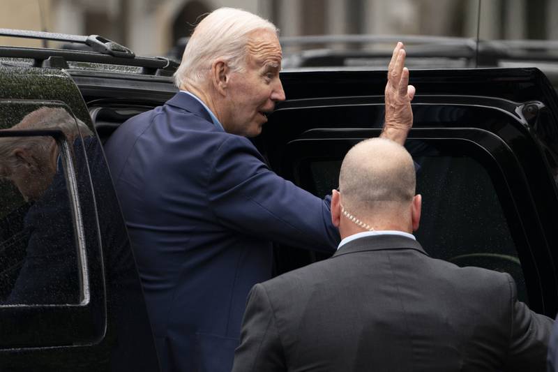 President Joe Biden departs Holy Trinity Catholic Church in Washington, after attending a Mass on July 17. AP