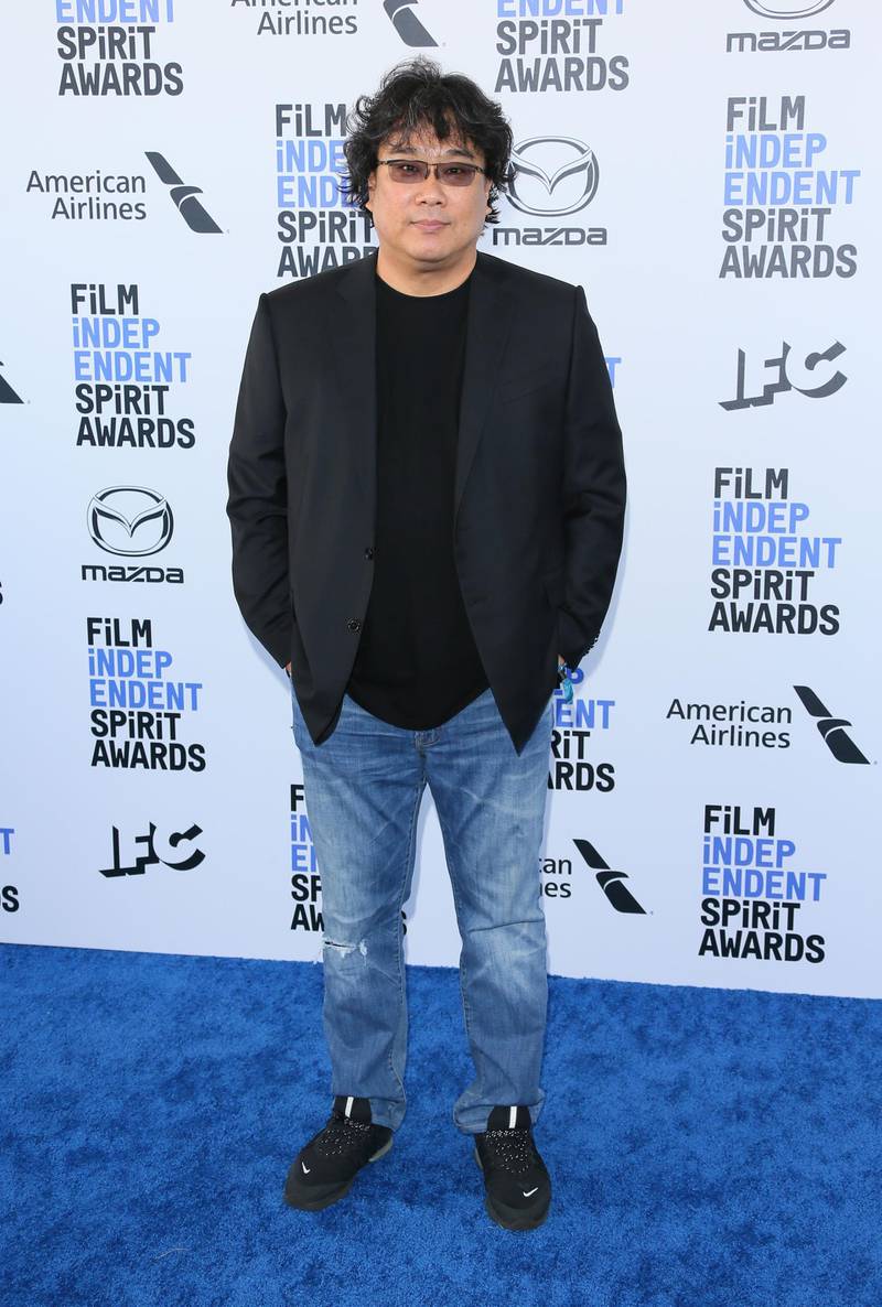 Bong Joon-ho arrives for the 35th Film Independent Spirit Awards in California on February 8, 2020. AFP