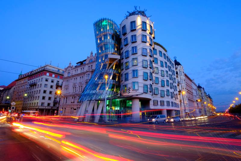 The Dancing House, also called 'Fred and Ginger', by architects Vlado Milunic and Frank Gehry, in Prague, Czech Republic. All Photos: Alamy Stock Photo