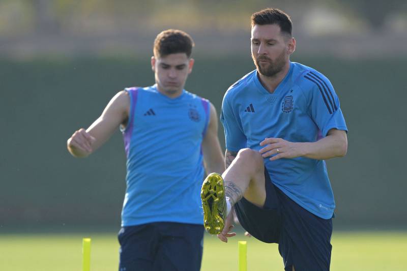 Argentina forward Lionel Messi at Qatar University. AFP