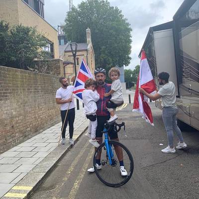 The Lebanese-British man biked 4,200 kilometres to raise funds for Beirut after the August 4 port explosion. Courtesy Eddie Lamaa
