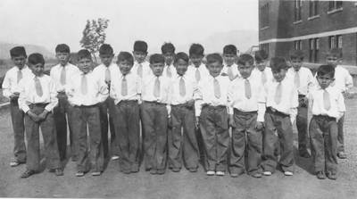 Children at the Kamloops Indian Residential School in Kamloops, British Columbia, Canada in 1944. EPA