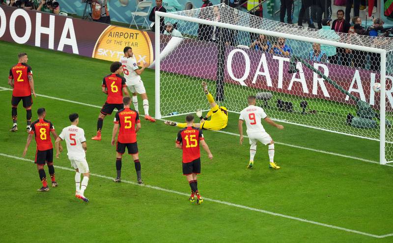 Morocco take the lead against Belgium. PA