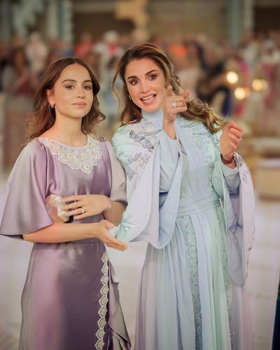Queen Rania with her eldest daughter, Princess Iman