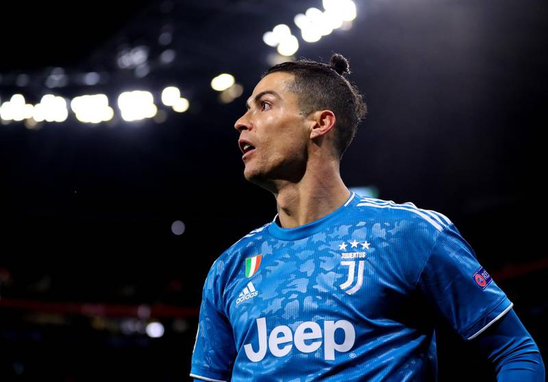 LYON, FRANCE - FEBRUARY 26: Cristiano Ronaldo of Juventus during the UEFA Champions League round of 16 first leg match between Olympique Lyon and Juventus at Parc Olympique on February 26, 2020 in Lyon, France. (Photo by Catherine Ivill/Getty Images)