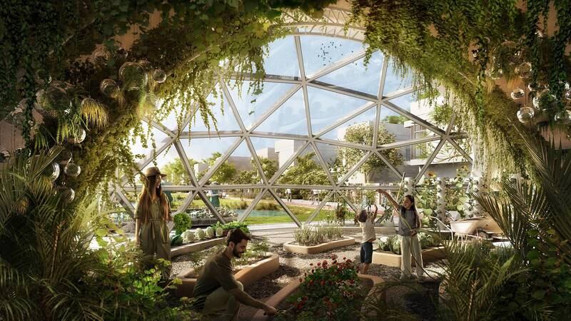 An artist's impression of a biodome on Yas Island, where Aldar is developing its Sustainable City project. Photo: Aldar Properties