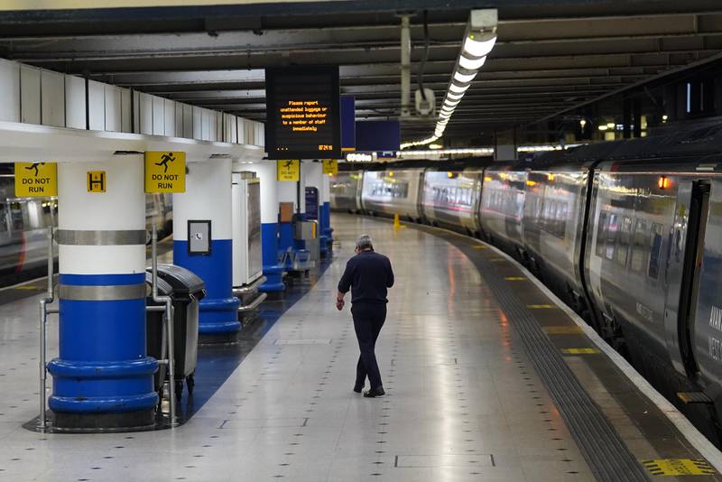 Thursday saw the beginning of more rail strikes across the country, with platforms at London's Euston Station almost deserted. PA