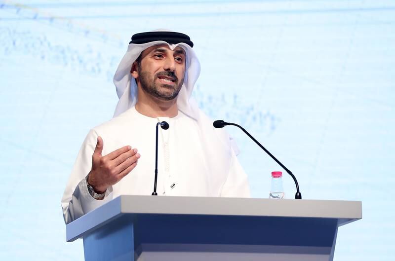 Dr Ali Al Hosani, appeal judge and director of the technical office at Dubai Labour Court, speaks at the Employers Forum in Sharjah. All photos: Pawan Singh / The National