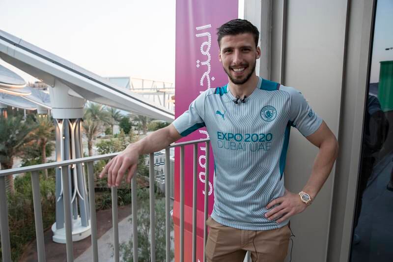 Manchester City and Portugal defender Ruben Dias at Expo 2020 Dubai on Wednesday, January 26, 2022. Antonie Robertson / The National