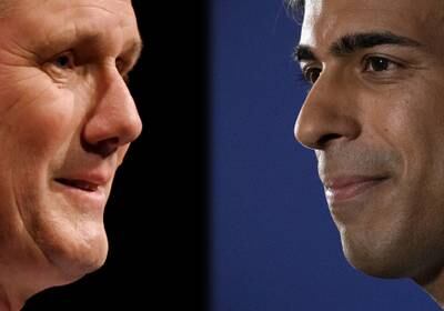 Rishi Sunak and Keir Starmer. A poll by The National has shown that the UK believes the Labour leader would do a better job on the world stage than the current British Prime Minister. Getty Images