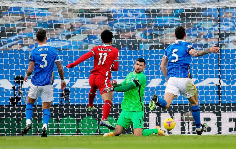 BRIGHTON RATINGS: Mat Ryan - 6. Rarely tested by Liverpool’s attack and commanded his area well. Could do little about Jota’s goal. AFP