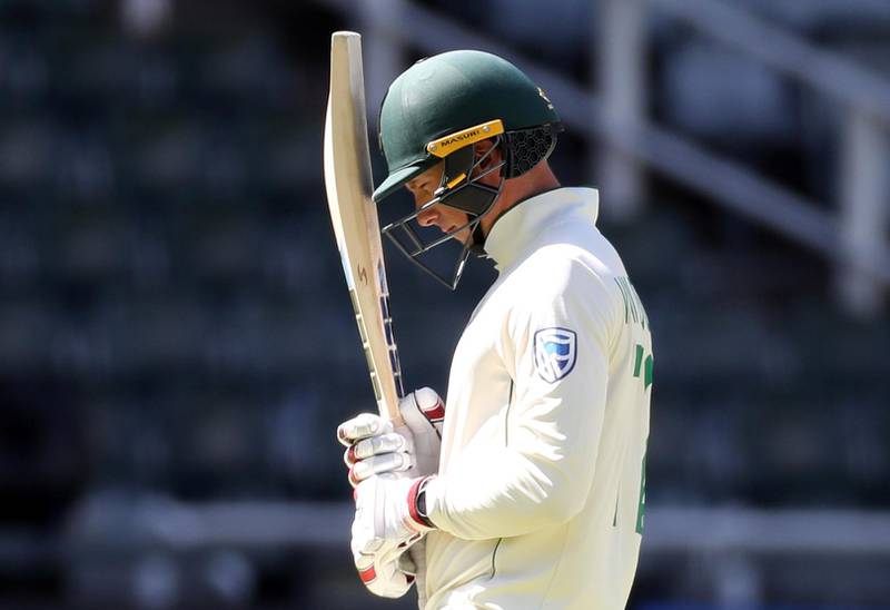 South Africa's Rassie van der Dussen after losing his wicket for 98. Reuters