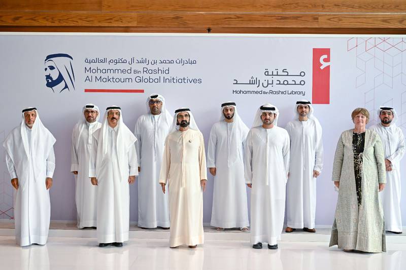 The launch of the library was attended by Sheikh Maktoum bin Mohammed, Deputy Prime Minister, Minister of Finance and Deputy Ruler of Dubai, and several ministers and senior officers.  Photo: HHShkMohd via Twitter