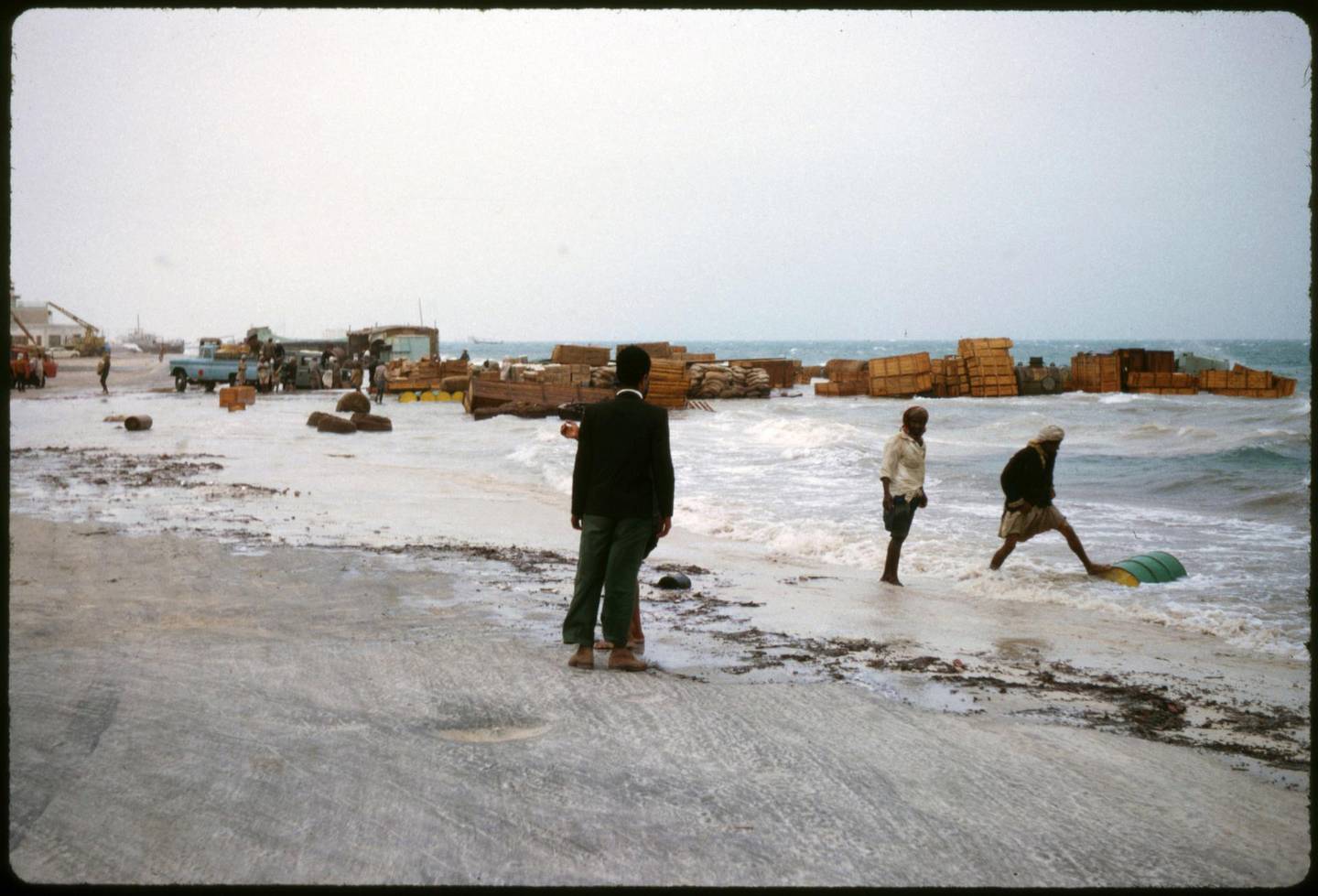 A storm on Abu Dhabi's Corniche at some point between 1962 and 1964. Courtesy: David Riley