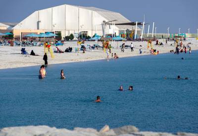 Abu Dhabi, United Arab Emirates, November 8, 2020.   The new Hudayriyat Leisure and Entertainment District at Hudayriyat Island.  The public beach area.Victor Besa/The NationalSection:  NAReporter:  Haneen Dajani