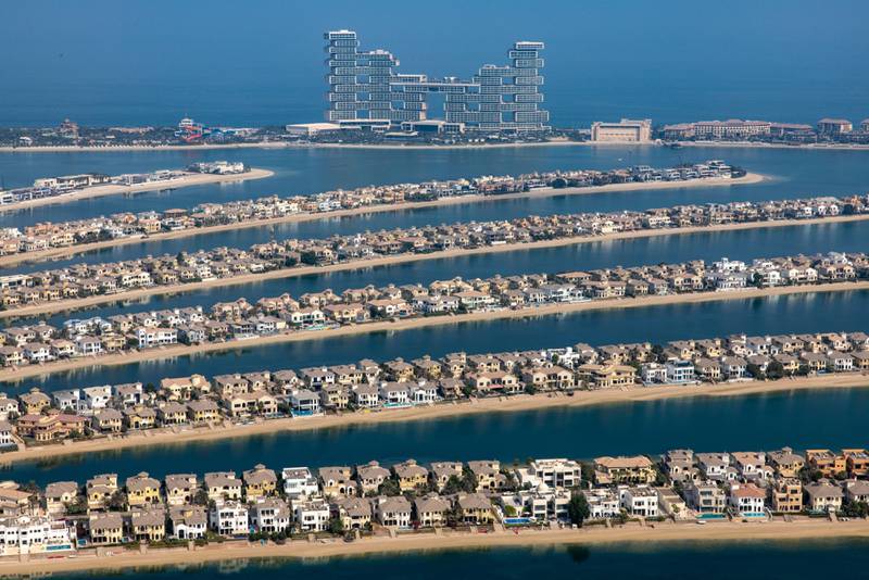 Villas on The Palm Jumeirah recorded the sharpest increase in prices in 2022. Bloomberg