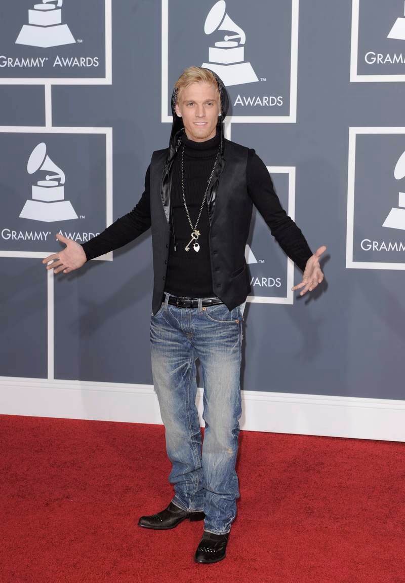 Aaron Carter at the Grammy Awards at the Staples Centre in Los Angeles, California, in 2010. EPA