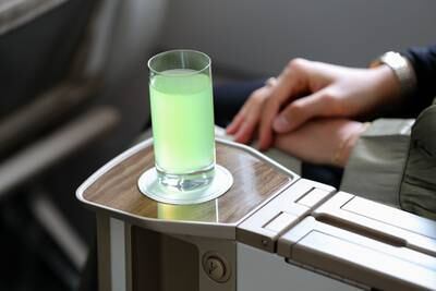 Welcome drinks are part of the premium economy service. 