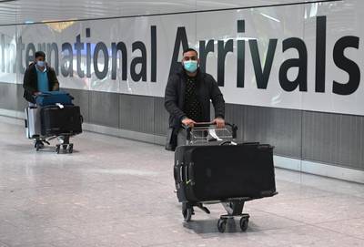Travellers from 33 'red list' countries, including South Africa and the United Arab Emirates, must be quarantined in hotels rooms for 10 days at their own expense. EPA