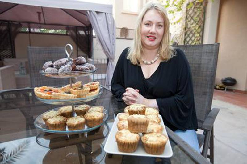 Angela Coleby with her gluten-free baking. She says the ingredients are not hard to find ’if one is armed with a bit of information’. Jaime Puebla / The National