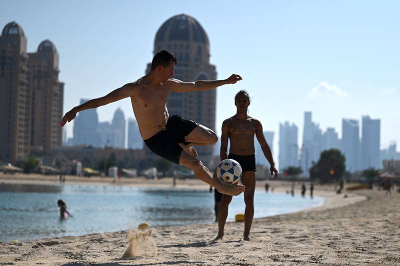 Doha's Katara beach has hosted many ad hoc kickabouts. AFP